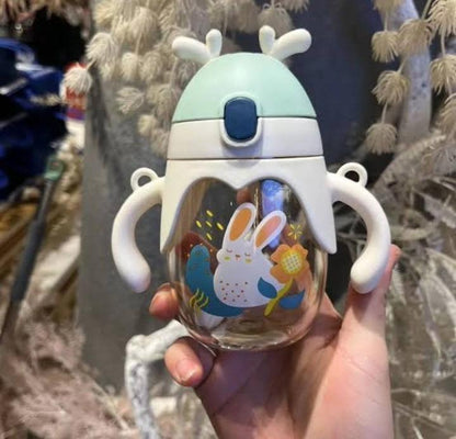 Kids Water Sipper with Bunny Design, Spill-Proof, Durable Plastic