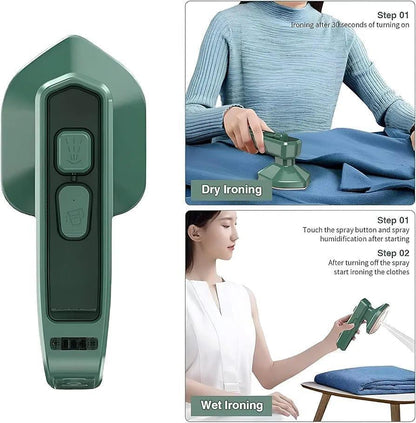 Foldable Steam Iron Green Dry Wet Dual Mode
