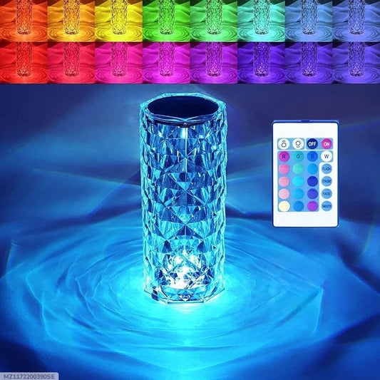 Rechargeable Table Lamp with Remote Control, ABS Plastic, 16 Colors