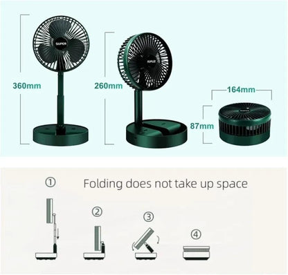 Rechargeable Green Portable Fan for Home Office Travel
