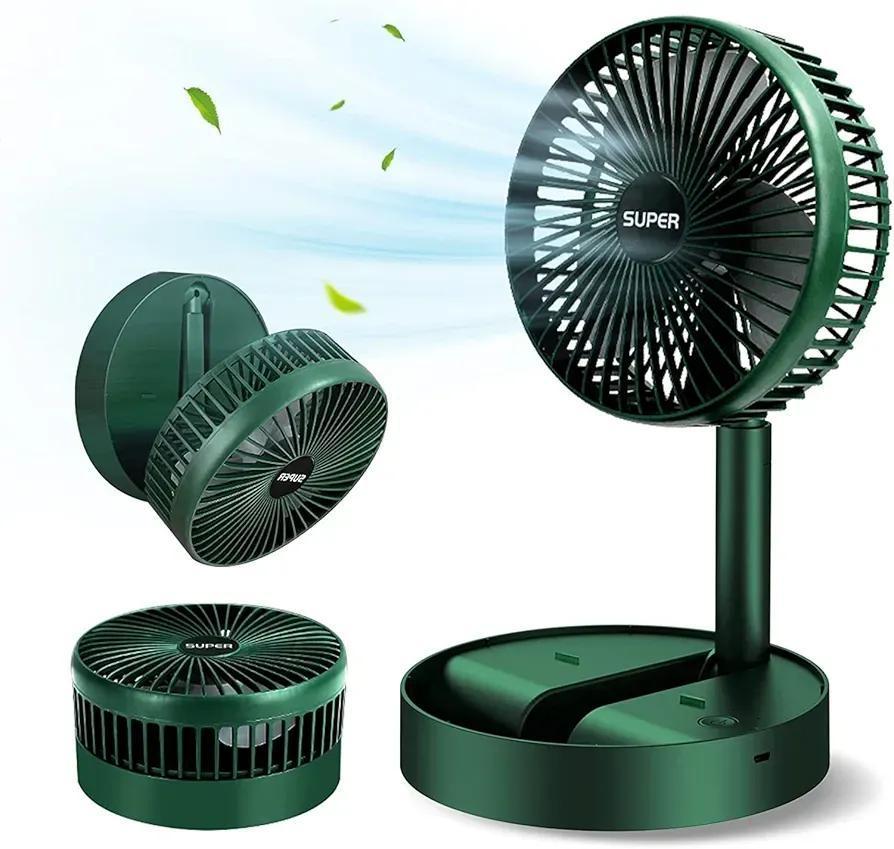 Rechargeable Green Portable Fan for Home Office Travel