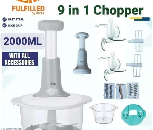 Manual Food Chopper 2L ABS Plastic Multifunctional